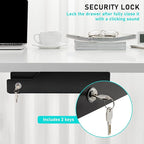 Under Desk Drawer Storage with Lock, 16"x11.8"x3.6", Metal Undermount Table Drawer, Ball Bearing Slides Out Tray Organizer fo