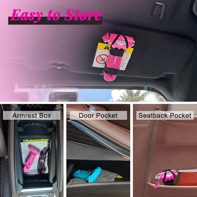 SINSEN Car Safety Hammer, Automotive Window Breaker and Seatbelt Cutter for Women, Roadside Emergency Kit, 3 in 1 Escape Tool