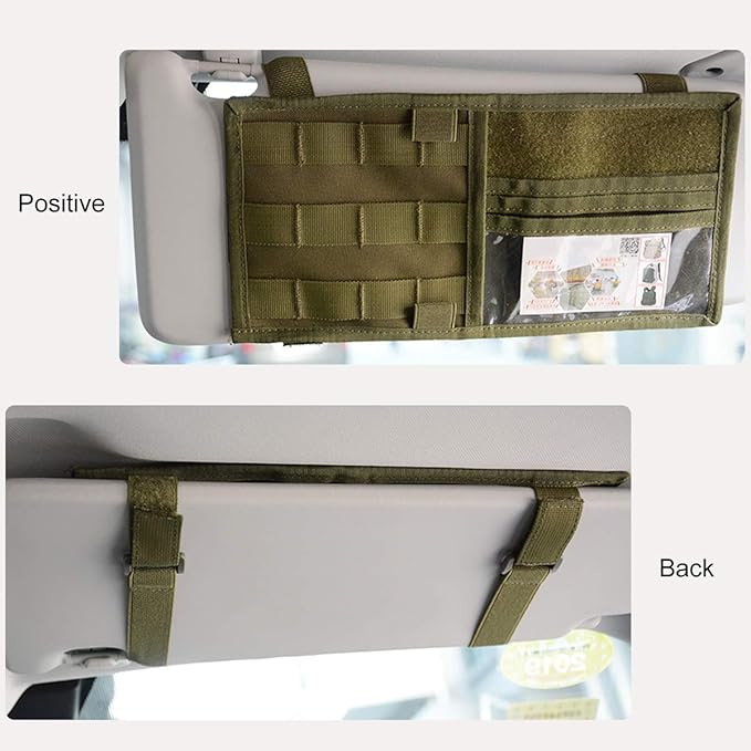 ROARING FIRE MOLLE Car Sun Visor Organizer - Tactical Panel for Trucks, SUV & Police Vehicles | Compatible with Pouches & Storage Accessories