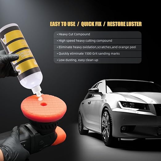 Heavy Cut Polishing Compound, SPTA 33.8oz (1000ml) Polishing Compound Car Scratch & Swirl Remover Rubbing Compound & Coarse Polish Buffing Compound Swirl Remover for Cars Automotive Paint Correction