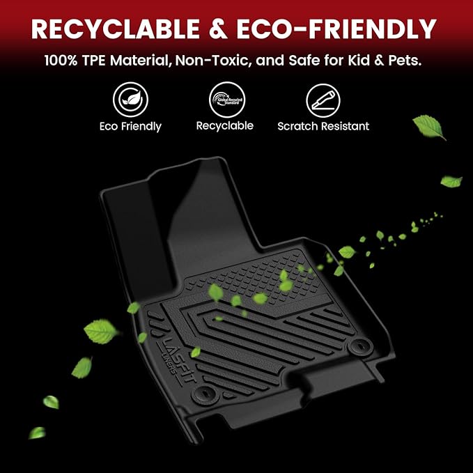LASFIT Floor Mats & Backrest Mats & Cargo Mat for Hyundai Palisade 7/8 Seats 2026 (Only Fit Hybrid, Not Fit Gas), All Weather TPE Custom Fit Floor Liners Full Set Car Mats Accessoires, Black