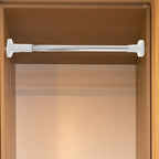 Lurrose 2 Pcs Adjustable Stainless Steel Closet Rods Heavy Duty Tension Bars 47-80cm Extendable Wardrobe Poles No Drilling fo