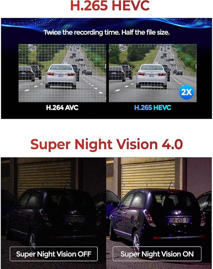 THINKWARE U3000 PRO 2CH 4K HDR Dual Dash Cam Front and Rear - 4K+2K STARVIS 2, Super Night Vision 4.0, Radar Parking Mode, Th