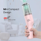Portable Mini Car Vacuum Cleaner Pink, High Power Cordless(400g) Handheld Rechargeable Vacuum Cleaner for Desk V06