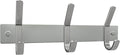 Small Coat Rack Wall Mount – Brushed Nickel 9 Inch Stainless Steel Hook Rail with 3 Heavy Duty Double Coat Hooks – Wall Mount