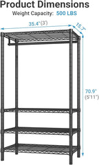 VIPEK V1 Wire Garment Rack 4 Tiers Heavy Duty Clothes Racks for Hanging Clothes Large Clothing Rack Freestanding Closet with 