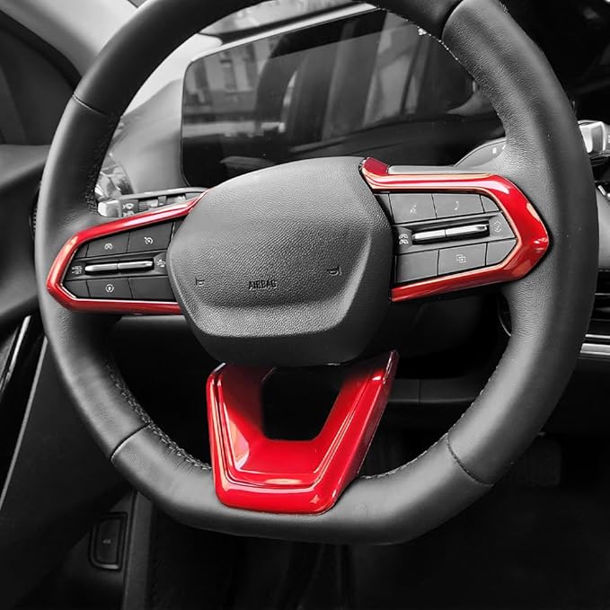 Steering Wheel Cover Compatible with Chevrolet Equinox 2025 2026, Auto Interior Upgrade Accessories-Red