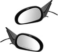 TRQ 2 Piece Driver and Passenger Side Mirror Assembly Set Manual Folding Electric Adjustment Non-Heated No Memory Textured Co