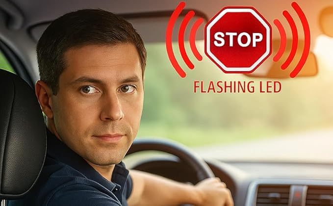 Flashing LED Light Parking Stop Sign For Garage