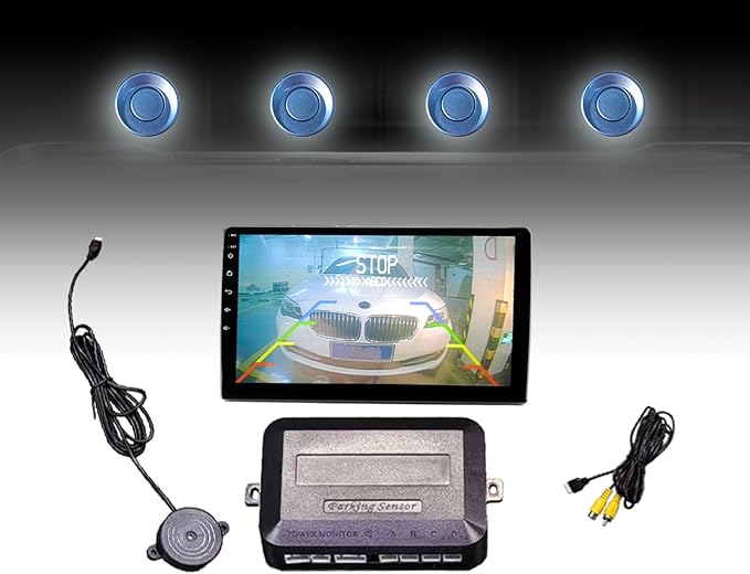 LCD Parking Sensor Kit - Displays Data on Original Screen, Easy Rear Installation, Compatible with CVBS Cameras (Not for AHD)