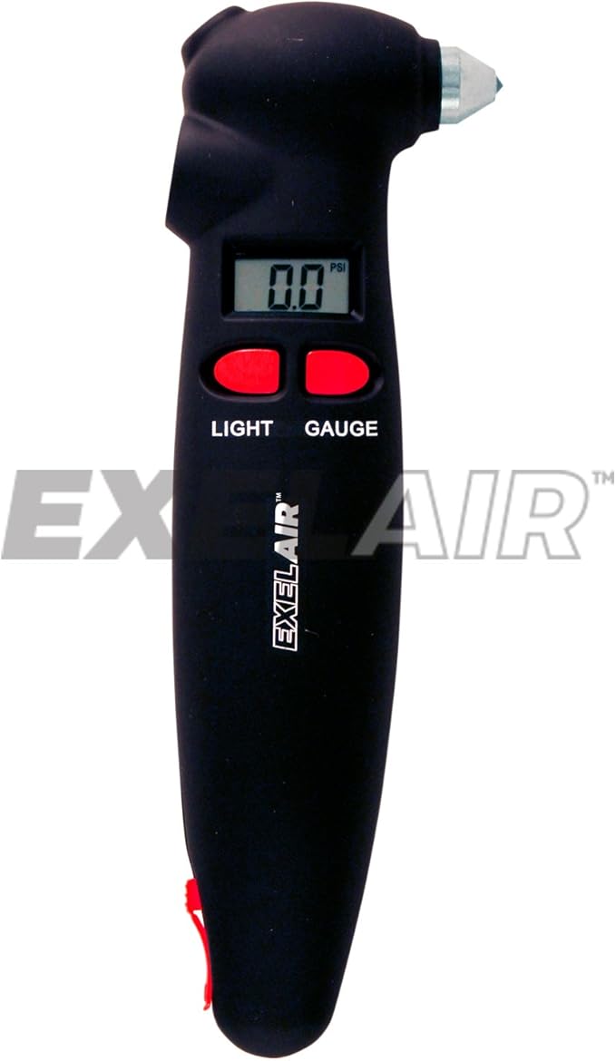 EXELAIR by Milton (EX999004) 4-in-1 Digital Tire Gauge Auto Emergency Tool