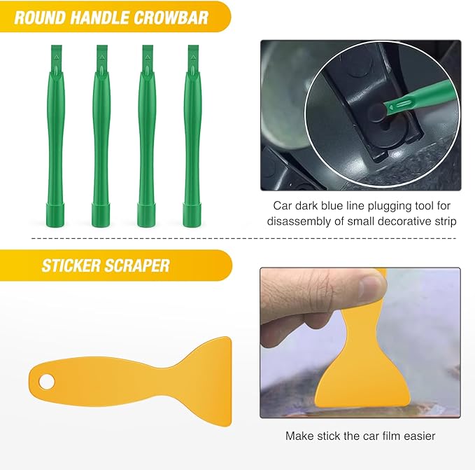 GOOACC 102Pcs Trim Removal Tool, Auto Push Pin Nylon Bumper Retainer Clip Set Fastener Terminal Remover Tool Round Handle Cro
