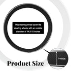 Yourkar Leather Steering Wheel Cover, Breathable Anti-Slip Car Steering Wheel Protector for Max Diameter 15 Inch, Universal A