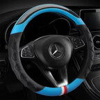 13 Inch Golf Cart Steering Wheel Cover, Anti Slip Breathable Leather Steering Wheel Cover, Comfortable Grip Feeling for EZGO TXT & RXV (Blue)