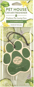 One Fur All Pet House Air Freshener - Cucumber Mint Pack of 4 - Non-toxic, Pet-Friendly Air Freshener for Small Spaces & Cars
