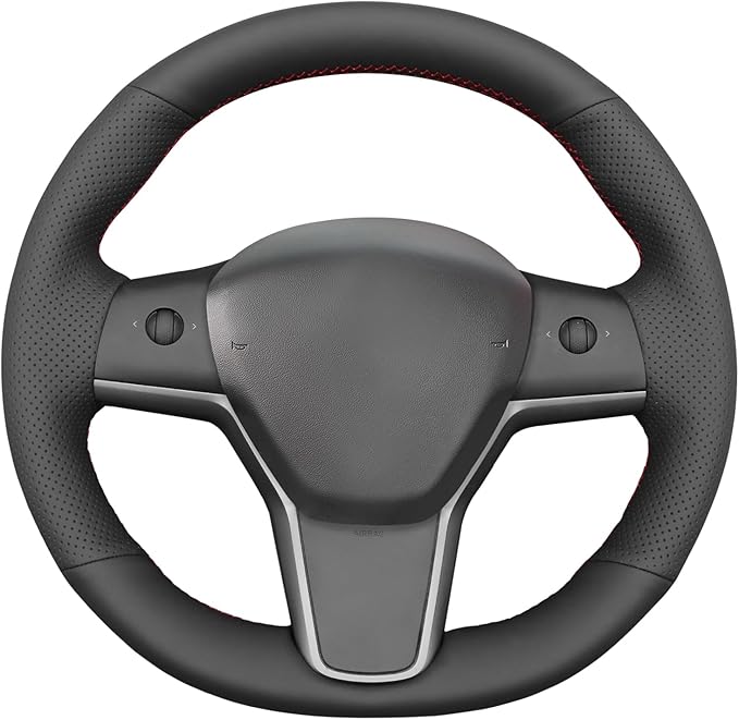MEWANT Tesla Model 3/Model Y Hand Stitched Steering Wheel Cover for Tesla Model 3 2017-2023 / Model Y 2020-2023 for Tesla Model 3/Y Accessories