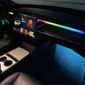 LED Car Ambient Lighting Strip for Tesla High Brightness with APP Control Multiple Colors and Car LED Strip Lighting Neon Lights for Model 3/Y (Dashboard& 4 Floor Lights)