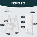 WOA WOA Step Ladder, Widen Pedals Folding Step Stool with Anti-Slip Foot, Portable Lightweight Aluminum Ladder, Household Ste