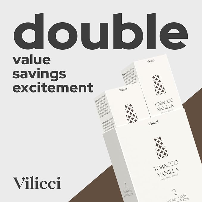 Vilicci Tobacco Vanilla Car Fragrance (pack of 2) – Premium Auto Perfume & Car Air Freshener | Sophisticated & Timeless Scent