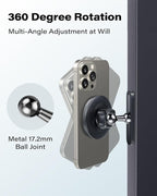 APPS2Car Magnetic Phone Holder for Gym, Alloy Base & Ball Joint, Attach to Metal Surfaces, Dual Magnetic Phone Mount for MagSafe iPhone 12-17 Series