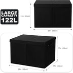 popoly 122L Large Toy Box Chest with Lid, Foldable Toy Storage Organizer Bin Boxes with Removable Divider for Kids, Boys, Gir