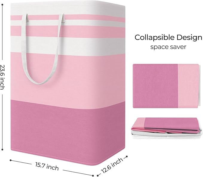 StorageRight Large Collapsible Laundry Basket Hamper with Easy Carry Handles，Freestanding Clothes Hampers for Laundry, Bedroo