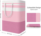 StorageRight Large Collapsible Laundry Basket Hamper with Easy Carry Handles，Freestanding Clothes Hampers for Laundry, Bedroo