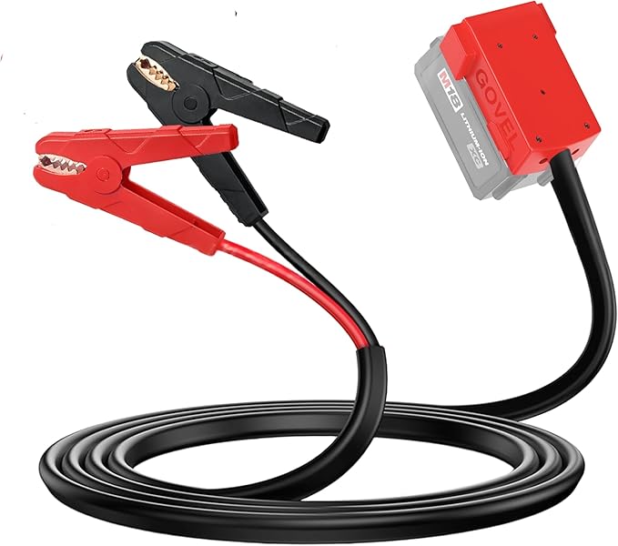 Battery Jump Starter Jumper Cable Clamps for Milwaukee M18 18V, 8AWG 6.3FT Auto Booster Cable for Jump Starting Car Cable Power Tool Line(Battery not Included)