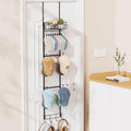 VITVITI Over the Door Hat Rack Organizer, 4 Tier Cowboy Baseball Cap Hat Rack for Door Wall Mounted, Metal Over Door Hanging 