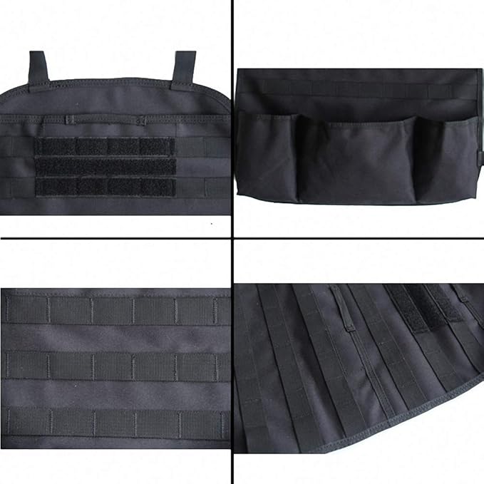 Car Seat Back Organizer, Tactical Molle Nylon Vehicle Panel Universal Fit Car Backseat Cover Protector (Olny Black molle seat organizer)