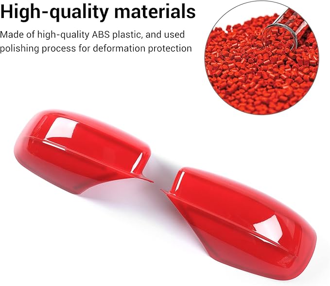 Voodonala for Charger Rearview Mirror Rear View Mirror Side Mirror Cover Decoration Trim Fit for 2010-2024+ Dodge Charger Exterior Accessories, Red ABS 2pcs