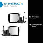TRQ 2 Piece Driver and Passenger Side Mirror Assembly Set Electric Adjustment Heated Memory Textured Compatible with 2008-201