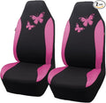 Flying Banner Butterfly car seat Covers ful Set Fashion Universal Lady Woman Female Rear Bench Split Colorized (2 Fronts, Pin
