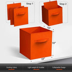 Sorbus 13 Inch Storage Bins - Sturdy Collapsible Fabric Storage Cubes with Handle - 8 Foldable Baskets for Organizing Clothes