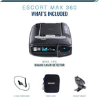 Escort MAX 360 Laser Radar Detector - GPS, Directional Alerts, Dual Antenna Front and Rear, Bluetooth Connectivity, Voice Ale