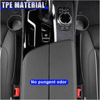 YoRise 2PCS Dual Slot Car Seat Gap Filler Organizer, Multifunctional Car Side Seat Gap Guard Spacer with Cup Holder, Universal Auto Storage Accessories for Preventing Items Falling Out (Black)