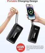 GOOLOO G7 3000A Jump Starter with Built-in Cable,Portable Power Bank for 45W Fast Charging,12V SuperSafe Lithium Jump Box,