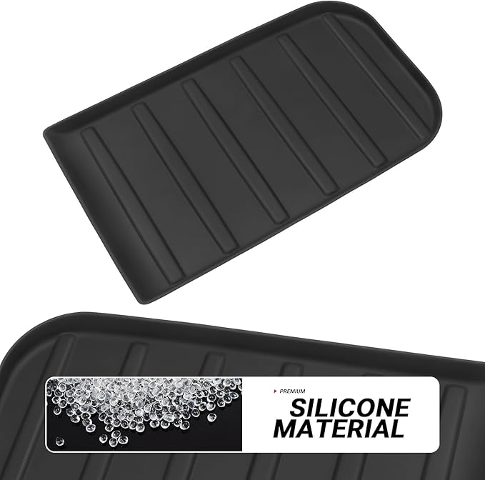 YOJOJOCO Center Console Tray Liner Compatible with Toyota 2014-2021 Tundra Accessories Black Silicone Material Center Console Organizer Protective Pad (Full Console w/Bucket Seats ONLY)