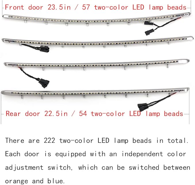 Car Interior Door LED Lighting Ambient Light Trim Strip Accessories for BMW 3 Series F30 F31 320i 328i 330i 335i 340i Door Two-Color Atmosphere Lamp Replacement Cover (Silver)