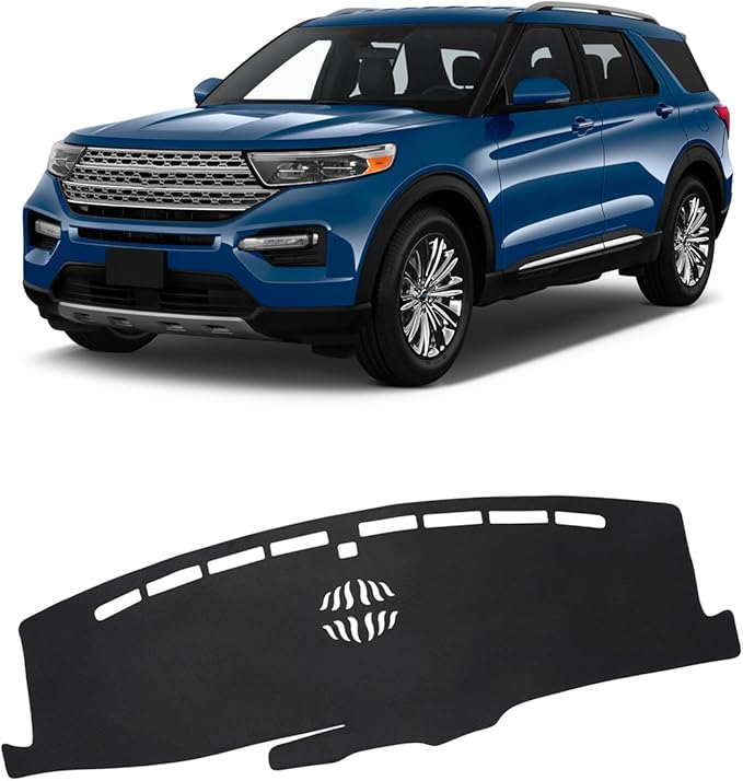 FIILINES Dash Cover for 2020-2025 Ford Explorer, Dashboard Mat Accessories Dash Cover Sunshade Nonslip Mesh Protector No Glar