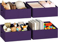 DIMJ Large Closet Shelf Organizer Bins 6 Packs with Handles and Divider, Fabric Trapezoid Storage Baskets, Foldable Clothes C