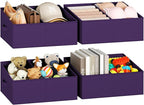 DIMJ Large Closet Shelf Organizer Bins 6 Packs with Handles and Divider, Fabric Trapezoid Storage Baskets, Foldable Clothes C
