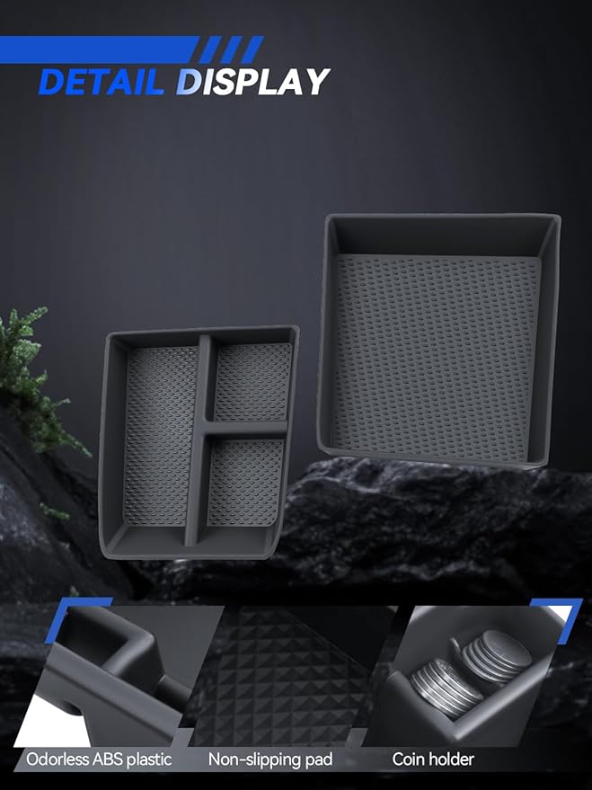 for Model 3 Center Console Organizer Armrest Tray Middle Storage Box Insert Container Durable ABS Plastic Accessories 2024 2025