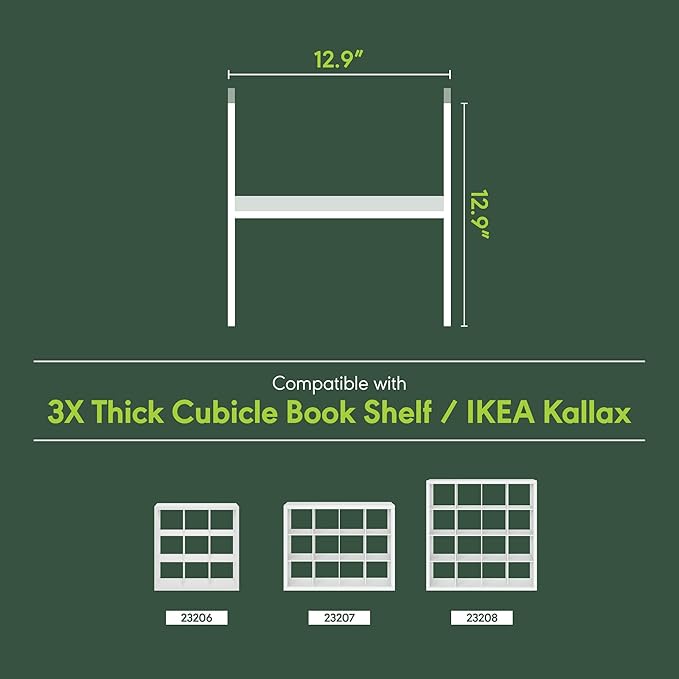 Furinno Cubicle Cube Insert, H-Shelf Cube Organizer, 2-Tier Shelf Accessory, Fits into Furinno Triple Thick Cubes, IKEA Kalla