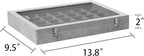 Frebeauty Velvet Jewelry Tray,35 Grid Jewelry Organizer with Clear Lid,Earring Holder Organizer Case with Clasp,Drawer Insert