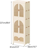 Heavy Duty Clothes Rack - Portable Foldable Wardrobe with Hanging Space on Wheels for Bedroom, Dorm, or Laundry Room Use, 81x