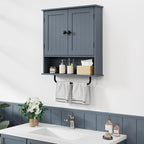 RRX Bathroom Cabinet Wall Mounted Medicine Cabinets with Towels Bar, Over The Toilet Storage Cabinet with 2 Doors and Adjusta