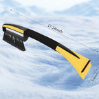 Snow Brush with Ice Scrapers for Car Windshield, Car Brush with Foam Grip, Winter Accessories, Wider Snow Scraper for Window, SUVs, Cars, Detachable Snow Removal Tool, Scratch-Free (Yellow)