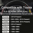 West Llama Customized Auto Car Steering Wheel Cover for Toyota Tacoma,4Runner,Tundra,Sequoia,15.5-16 inch(Diamond Quilted-Bla