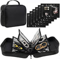 GSXRB Waterproof Anti-Tarnish Jewelry Organizer for Travel - Large Capacity Foldable Jewelry Box with 36 Compartments, Portab